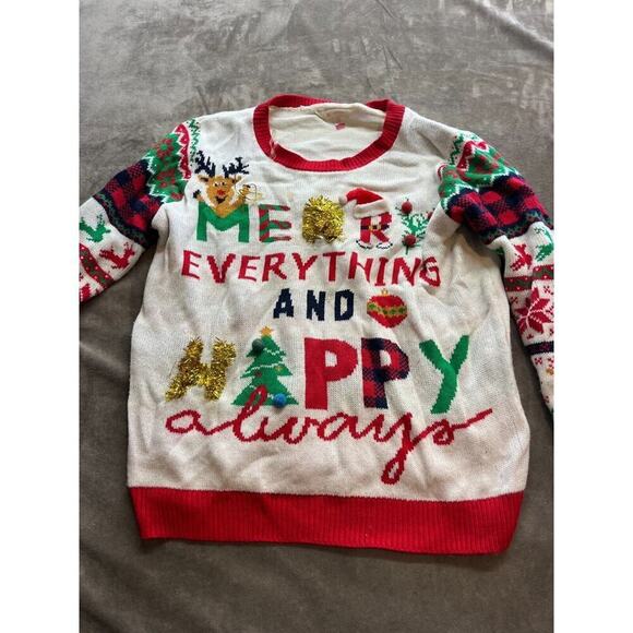 Ugly Christmas Sweater XXL 19 Merry Everything Nobo No Bo Sweater Party - Picture 1 of 6